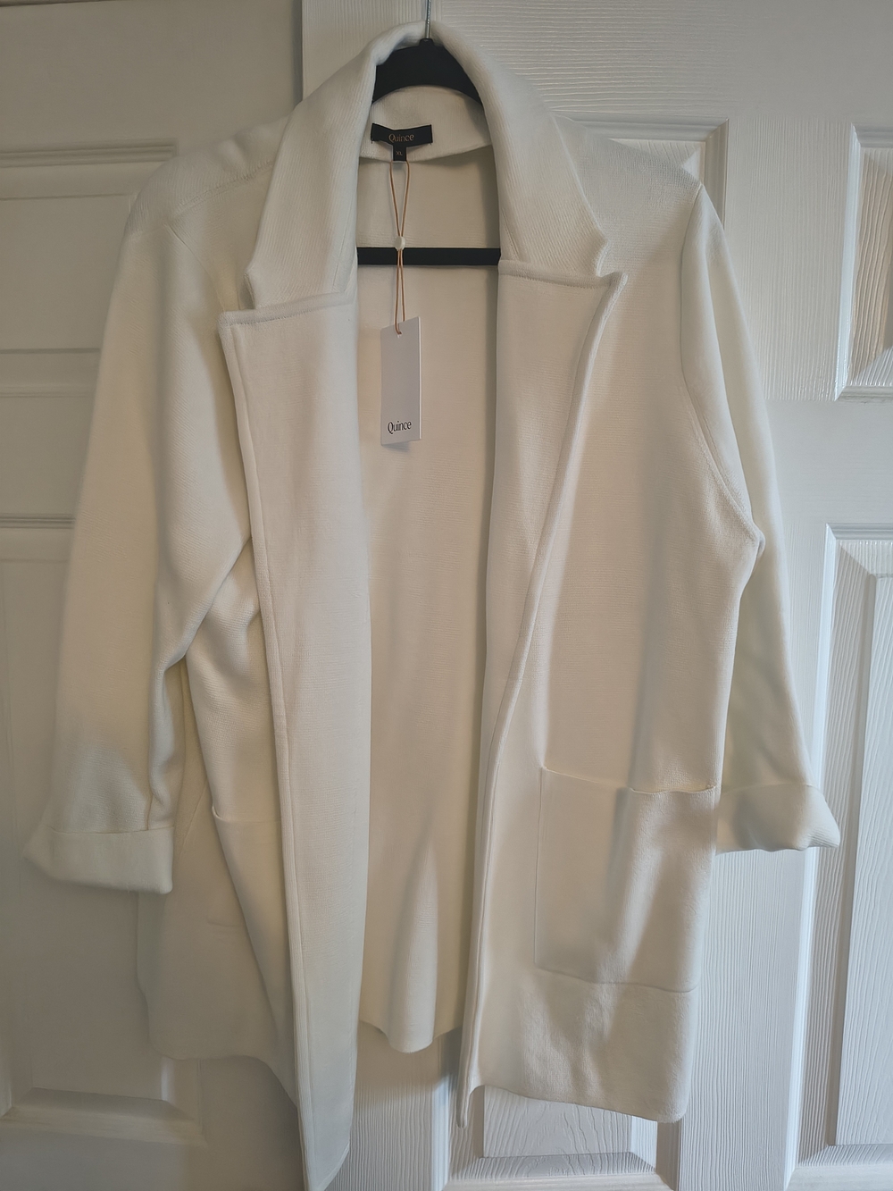 Quince Cream Open-Front Blazer Coatigan